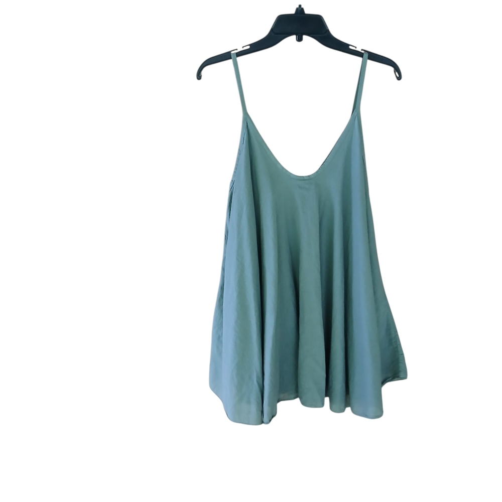 Tempo Paris Olive Green Cotton Swing Tank Top Size Large
